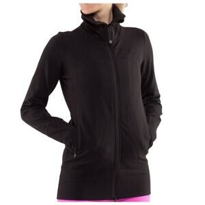 Lululemon In Stride Jacket Thumbhole Luon Moisture Wicking Bum Cover Black 2